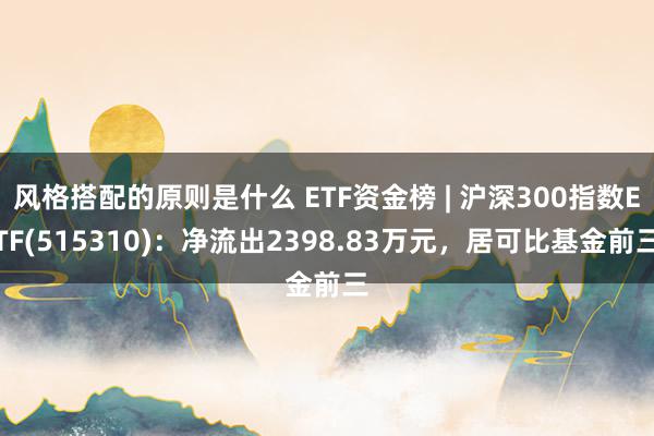 风格搭配的原则是什么 ETF资金榜 | 沪深300指数ETF(515310)：净流出2398.83万元，居可比基金前三