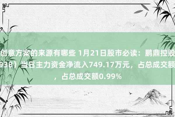 创意方案的来源有哪些 1月21日股市必读：鹏鼎控股（002938）当日主力资金净流入749.17万元，占总成交额0.99%