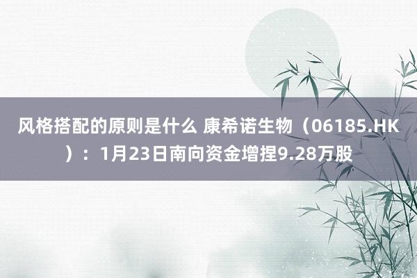 风格搭配的原则是什么 康希诺生物（06185.HK）：1月23日南向资金增捏9.28万股