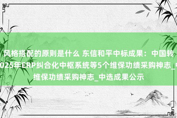 风格搭配的原则是什么 东信和平中标成果：中国转移安徽公司2025年ERP纠合化中枢系统等5个维保功绩采购神志_中选成果公示