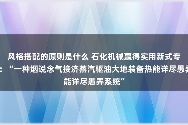 风格搭配的原则是什么 石化机械赢得实用新式专利授权：“一种烟说念气接济蒸汽驱油大地装备热能详尽愚弄系统”