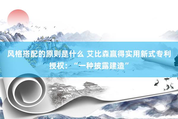 风格搭配的原则是什么 艾比森赢得实用新式专利授权：“一种披露建造”