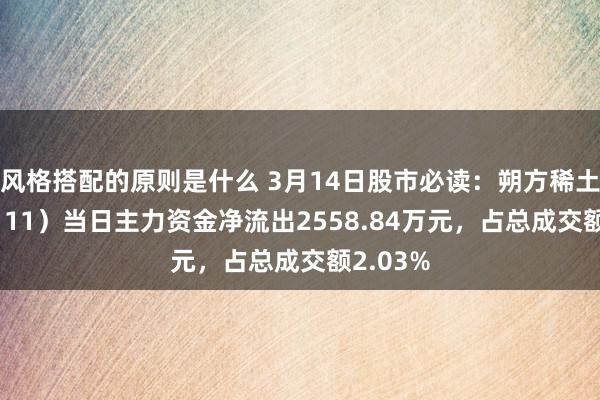 风格搭配的原则是什么 3月14日股市必读：朔方稀土（600111）当日主力资金净流出2558.84万元，占总成交额2.03%